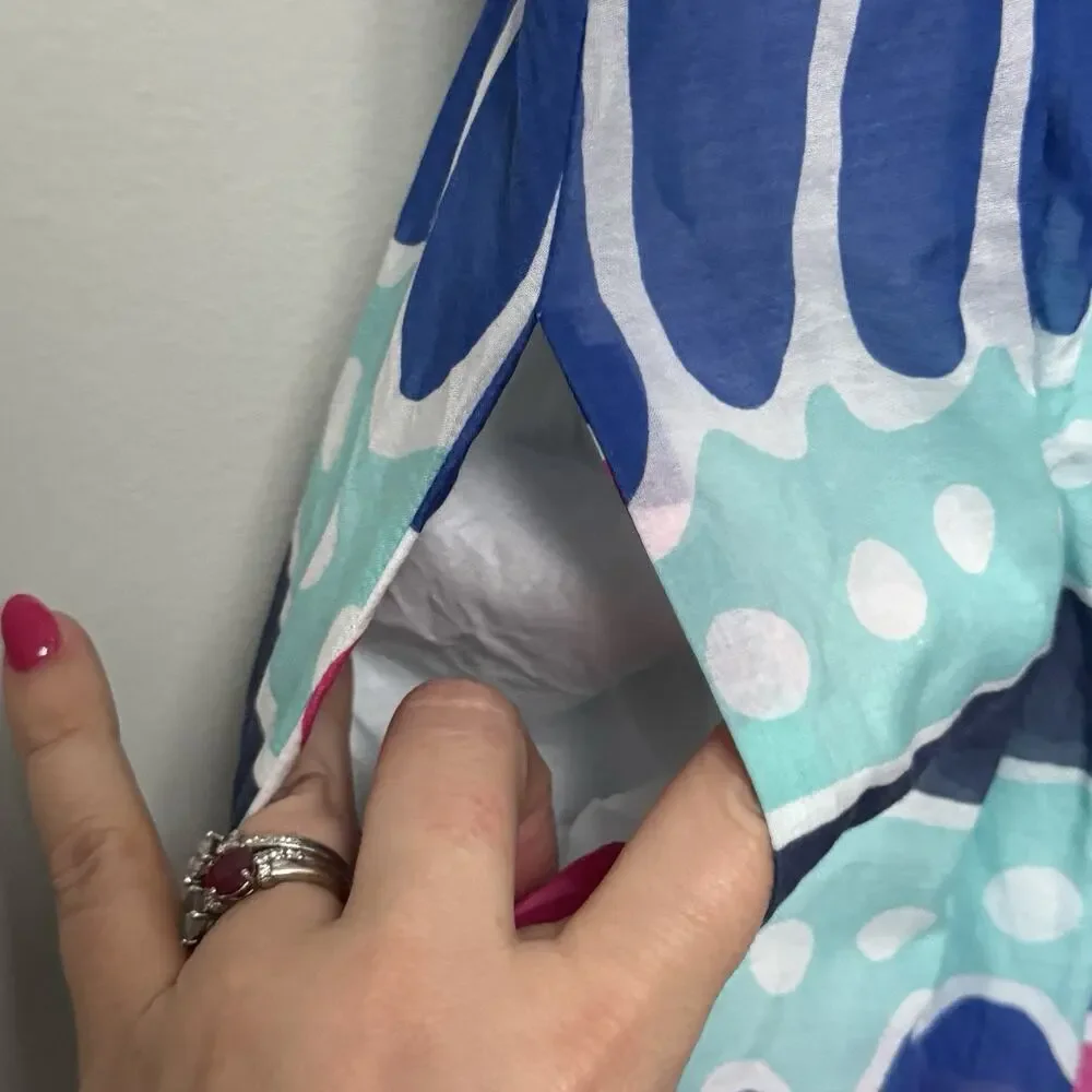 Vineyard Vines Dress Women’s 12 Colorful Silk Blend Stripe Maxi Pockets Tiered